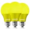 Luxrite A19 LED Light Bulbs 8W (60W Equivalent) Yellow Colored Bulbs Non-Dimmable E26 Base 3-Pack LR21490-3PK - alternate 1